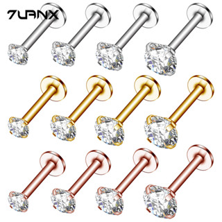 1 Thép không gỉ với Zirconia Chủ đề bên trong Labret Lip Stud Tragus Sụn Rook Pinnacle Helix Bông tai xuyên nội bộ sợi 16Gauge