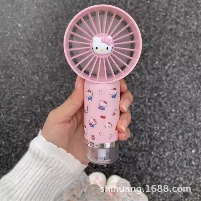 Kitty Cat Small Handheld Fan Spray Refrigeration New Portable Desktop Student Dormitory USB Charging