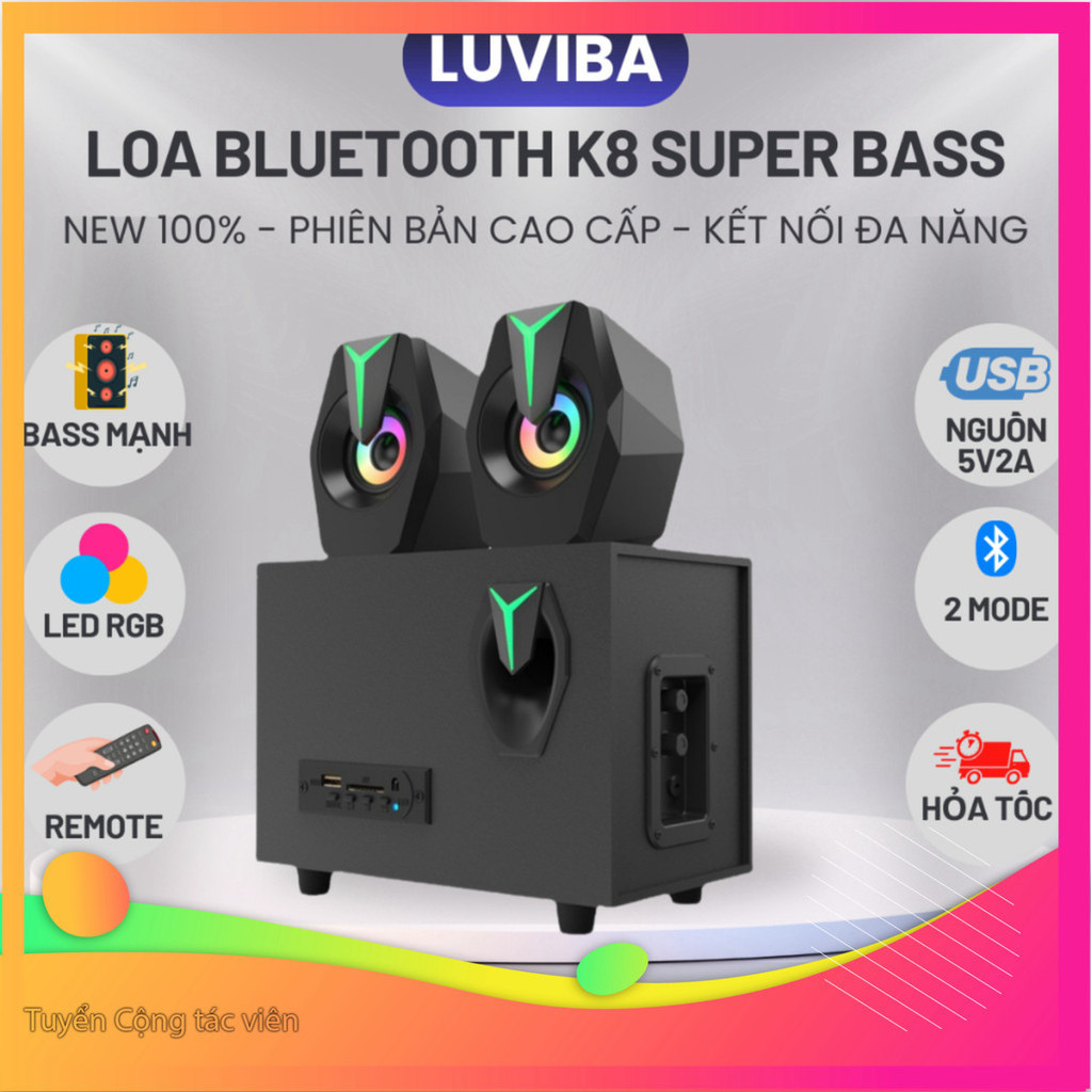 Loa máy tính bluetooth Prime Gaming LUVIBA có đèn led LOA K8