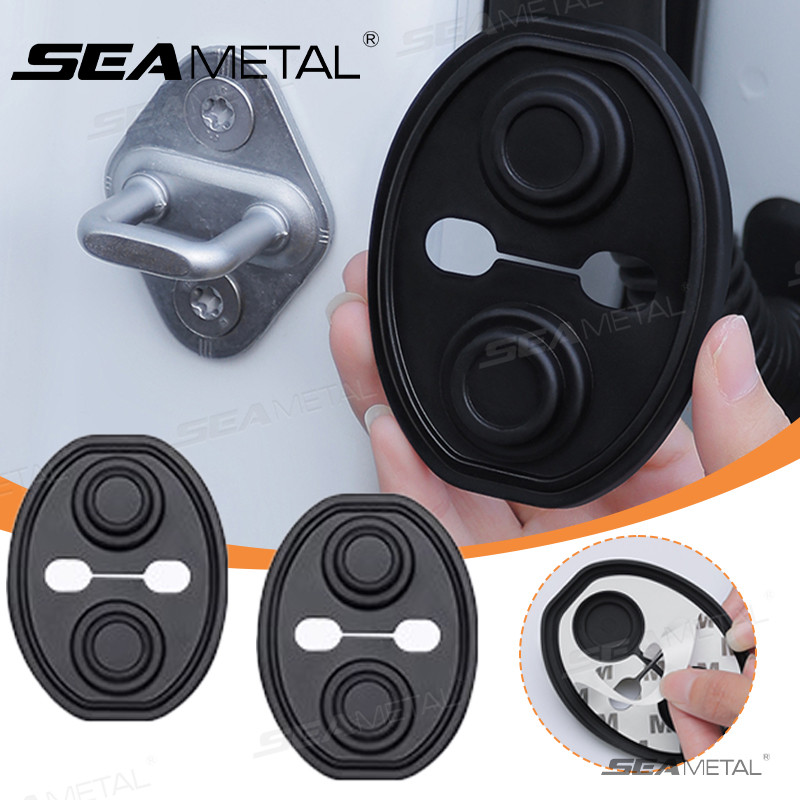 SEAMETAL 4 Cửa Ô Tô Im Lặng Miếng Lót Sốc Silicon Khóa Cửa Ô Tô Chống Va Chạm Vỏ Bảo Vệ Tấm Chống Sốc