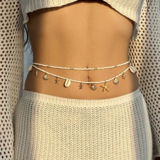 Thời Trang Vỏ Sao Biển Con Tua Rua Dây Thắt Lưng Dây Xích Cơ Thể Trang Sức Quà Tặng Cho Nữ Phụ Kiện