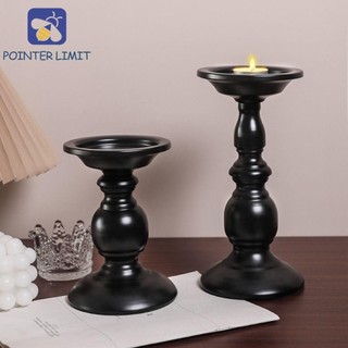 POINTER GIỚI HẠN Chân nến cổ điển, Chân nến kim loại nghệ thuật sắt đen, Chân đế sáng tạo Retro Cốc nến tiệc Bàn ăn