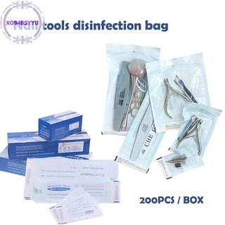 Xo94bsyyu 200 Chiếc Túi Khử Trùng Dùng Một Lần Bộ Dụng Cụ Làm Móng Tay Máy Khử Trùng Túi PP VN