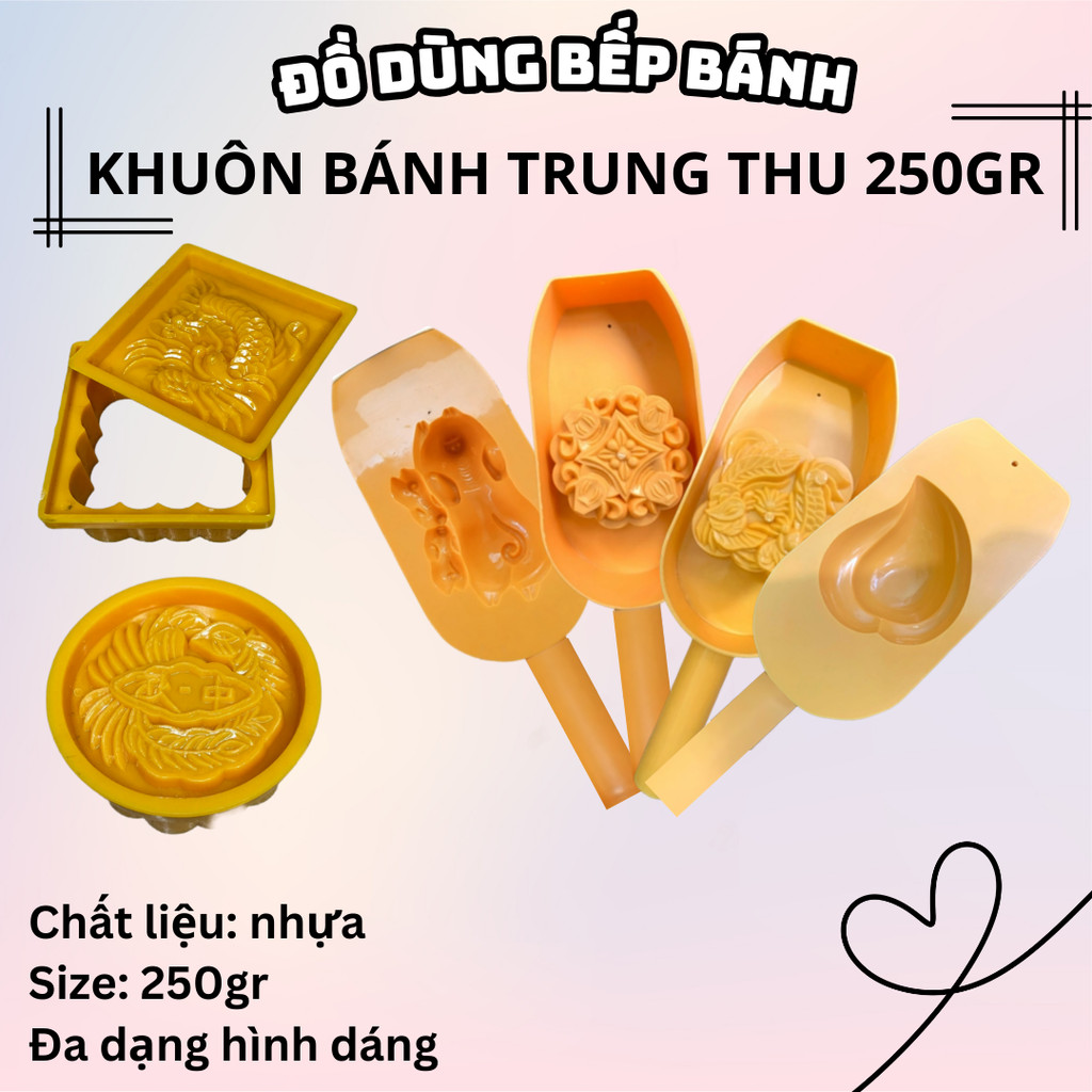 Khuôn Bánh Trung Thu 250gr, đa dạng mẫu. Khuôn nhận, khuôn gõ tạo hình Bánh Trung Thu, Bánh Dẻo