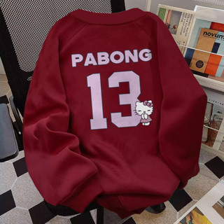Áo sweater nữ Hello kitty đỏ số 13 form rộng Salmo mùa đông áo nỉ dài tay