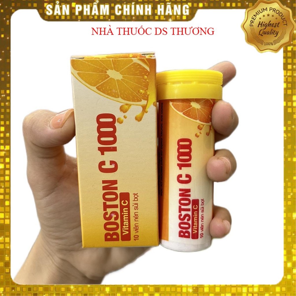 Viên sủi bổ sung vitamin C - Boston C100 - ống 10 viên