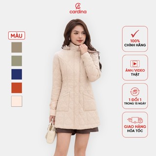 4PLF02 Áo phao nữ CARDINA chất liệu chần bông siêu nhẹ giữ ấm tốt chống xô bông tuyệt đối dáng lửng trẻ trung