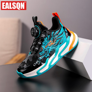 Ealsqn Thời Trang Rồng In Giày Trẻ Em Cho Bé Trai Giày Sneaker Mùa Đông Nền Tảng Học Sinh Thường Ngày Đi Học Chạy Bộ Giày Thể Thao Cho Bé Trai