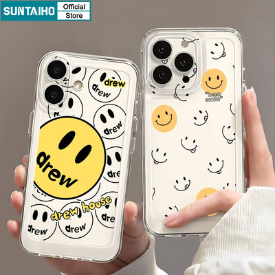Suntaiho Hợp Thời Trang Vẽ Mặt Cười Năng Lượng Ốp Lưng Điện Thoại TPU Mềm Trong Suốt Chống Sốc Cho iPhone 11 12 13 14 15 16 Pro max IP 7 8 Plus Iphon X Xs XR Xs max