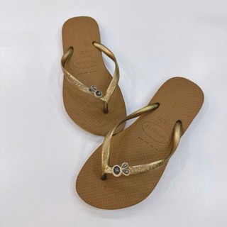 Tổng Hợp Dép Havaianas Nữ Slim Gắn Kèm Charm Thỏ Nhí - Từ Brazil - Cao su non tự nhiên chống trơn trượt - Thu Hường 