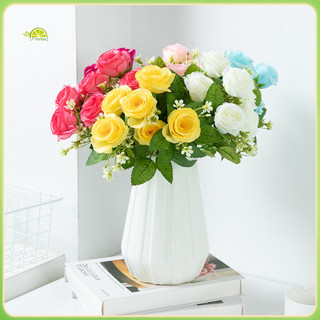 Fianao 1 Bunch Chống Phai Màu Hoa Nhân Tạo Chụp Ảnh Chống Trầy Xẻ 6 Đầu Mô Phỏng Hoa Cưới Trang Trí Nhiều Lớp Cánh Hoa