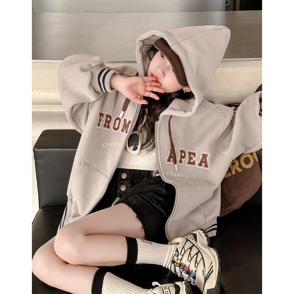 NANA CHAN - Áo khoác hoddie zip cho bé AG967 SIZE ĐẠI 120 - 170, quần áo trẻ em thu đông