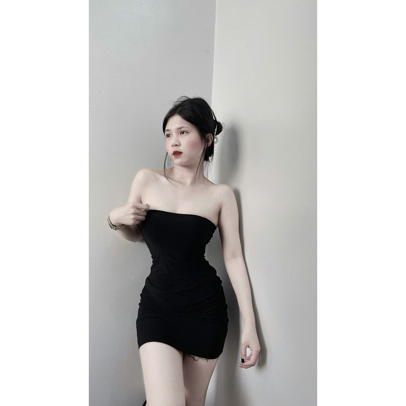 Đầm body ống ulzzang cúp ngực chất thun borip dày dặn dáng ôm nhiều màu đi tiệc | BigBuy360 - bigbuy360.vn