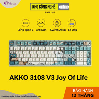  Bàn Phím Cơ AKKO 3108 V3 Joy of Life  1 Mode   Led Đơn   Không Hotswap   Sw v3 Cream Yellow Pro  - Hàng Chính Hãng 