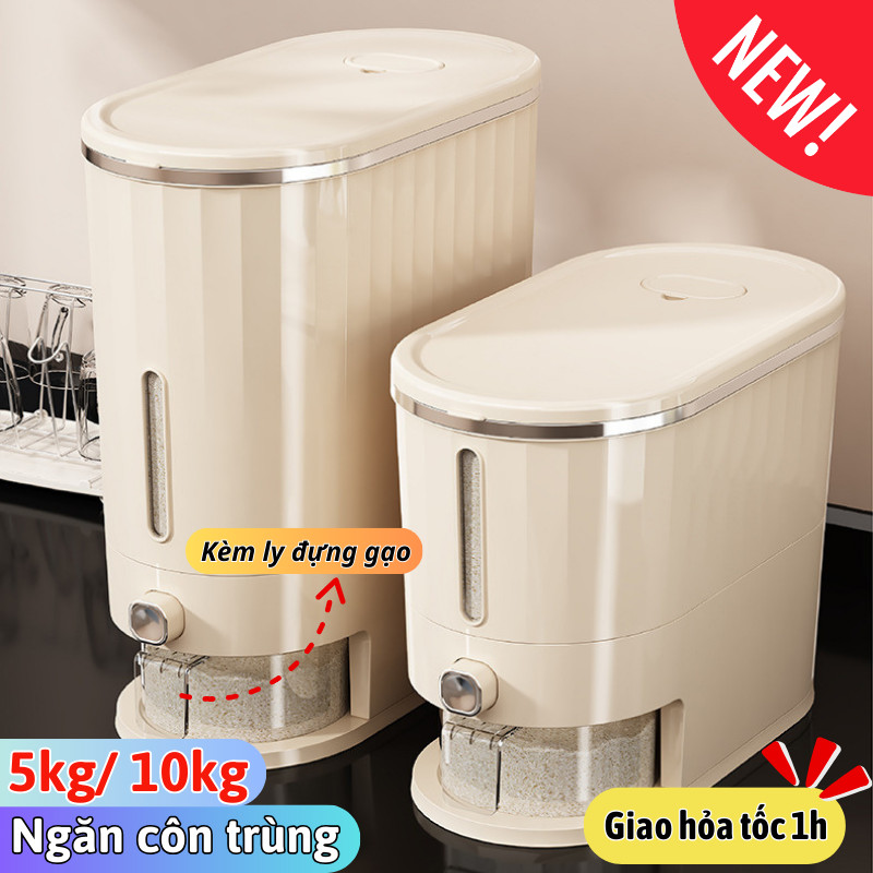 Thùng Đựng Gạo Joful Home 5–10kg – Hộp Gạo Thông Minh, Dễ Lấy, Không Lo Mối Mọt, Tiết Kiệm Diện Tích