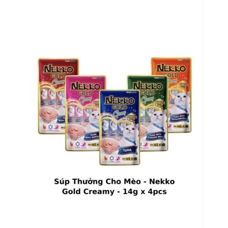 súp thưởng mèo NEKKO gold creamy 14g x 4 thanh