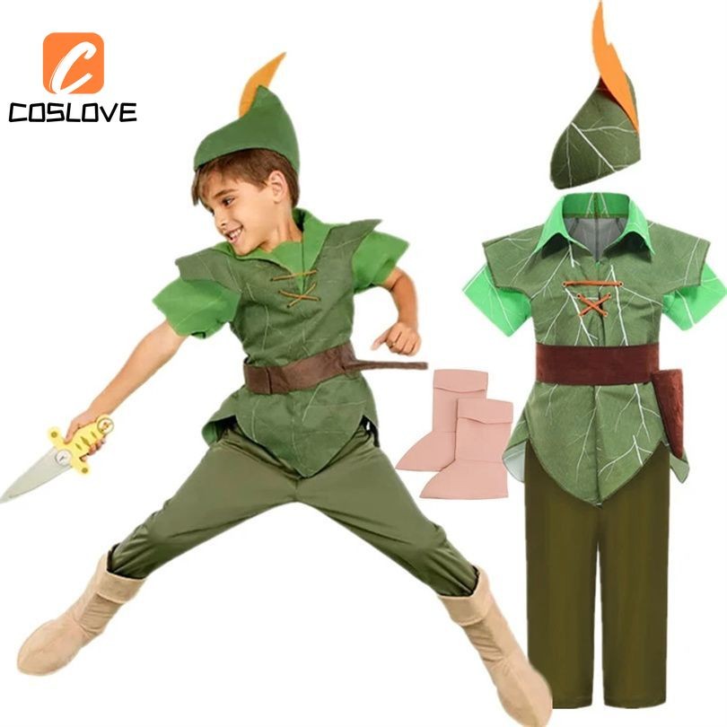 Peter Pan Cosplay Quần Áo Trọn Bộ Trang Phục Trang Phục Cho Trẻ Em Cổ Điển Truyện Cổ Tích Nhân Vật C