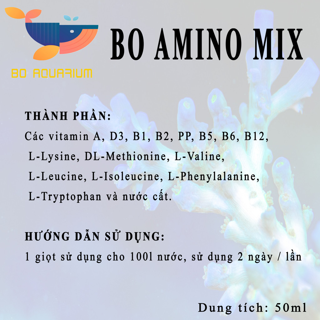 BO Amino Mix - Thức ăn bổ sung Vitamin, Acid Amin cho san hô - Thức ăn san hô sps, lps