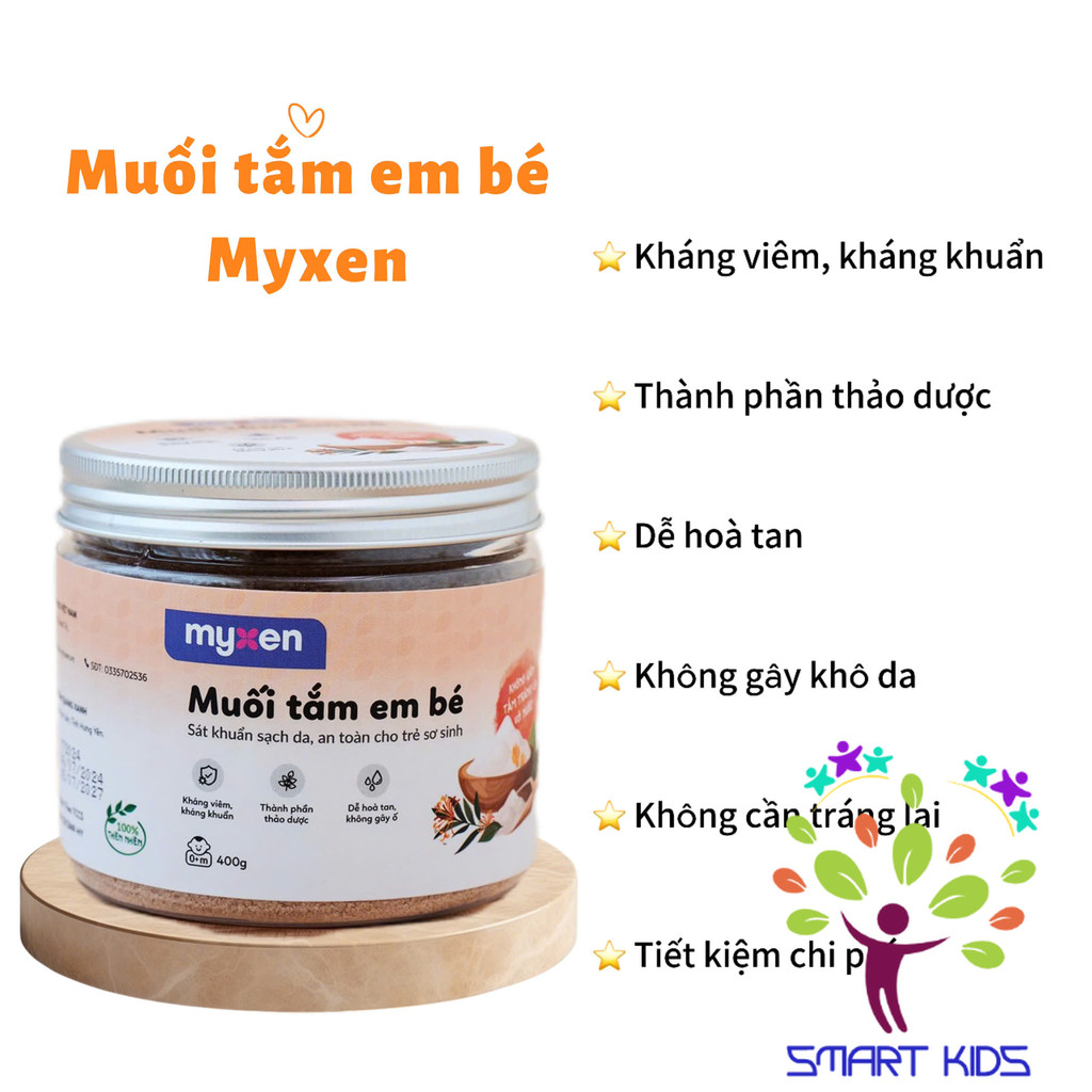 Muối Tắm em bé MYXEN 400g