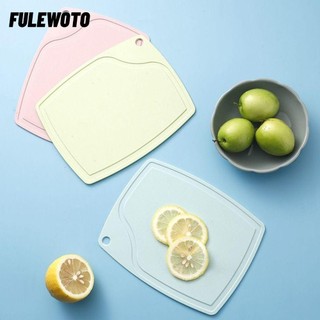 Thớt FILEWOOTO, có móc treo tiện lợi Thớt trái cây chống mài mòn, Thớt nhỏ bằng nhựa lúa mạch bền bỉ
