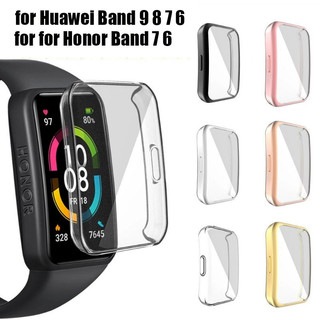  Ốp Lưng Silicon Bảo Vệ Vỏ Phụ Kiện Cho Huawei Band10 9 8 7 6 Đồng Hồ Thông Minh TPU Bảo Vệ Cho Honor Band 7 6 