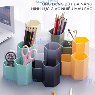 Ống Đựng Bút 3 Ngăn Lục Giác