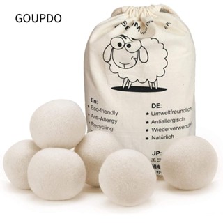Goupdo 6 Viên Máy Sấy Len, Bóng Giặt Nhà Mềm Có Thể Tái Sử Dụng, Quần Áo Làm Mềm Tăng Tốc 6-8cm Giảm Tĩnh Điện