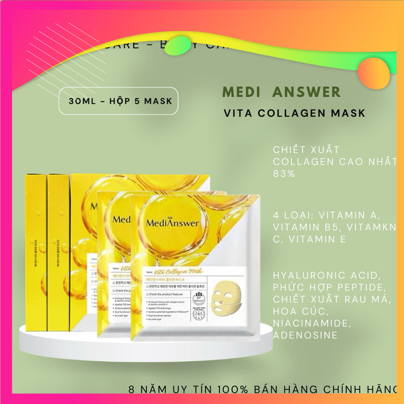 Mặt nạ thạch Collagen, Medi Answer Vita Collagen Mask 37g - Cozzy shop