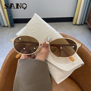 Kính râm chống tia cực tím hình bầu dục bằng kim loại cổ điển của Mỹ 2025 dành cho nữ