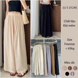 Quần Ống Rộng Đũi Mềm Dáng Suông Lưng Chun Co Giãn Susstore Q476 Thời Trang Nữ Bigsize