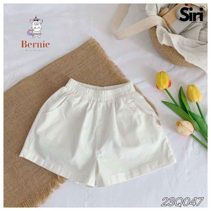 Quần short trắng quần đùi trắng kaki linen unisex cho bé trai bé gái 1 tới 7 tuổi Siri kids