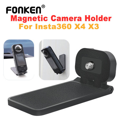 Giá đỡ máy ảnh thể thao từ tính Fonken cho Insta360 X3 X4 Giá đỡ máy tính để bàn từ tính Đế treo tường