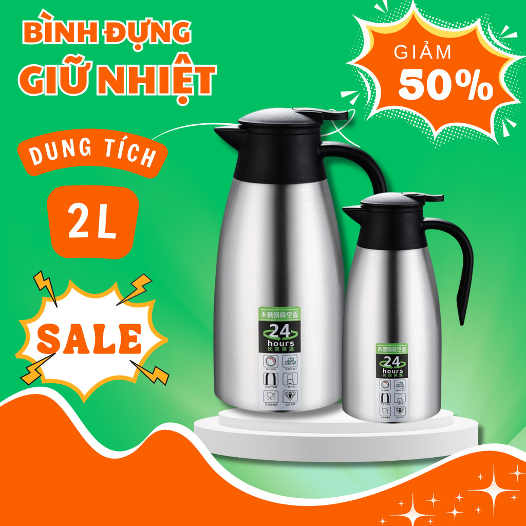 Bình Giữ Nhiệt 2 Lít EuroPean Giữ Nhiệt Inox 304 Bình Giữ Nhiệt Cỡ Lớn Ấm Pha Trà Pha Chè Cao Cấp