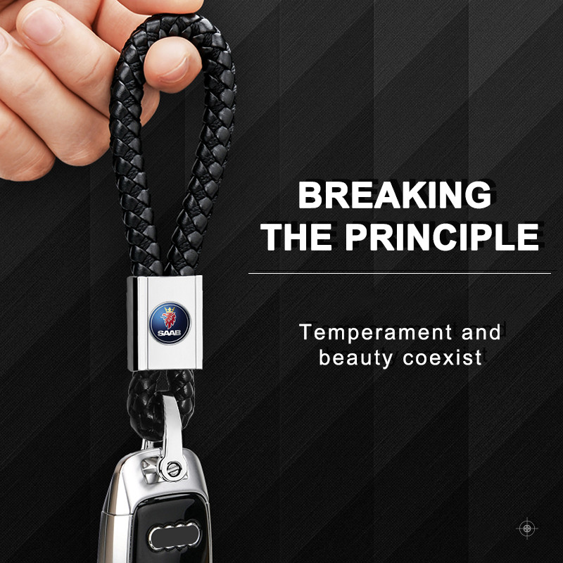 1 Xe Ô Tô Kim Loại / Da Móc Khóa Kiểu Dáng Xe Ô Tô Phụ Kiện Cho SAAB 9-7X 9-4X 9-2X 9-3 9-5 GT750 90