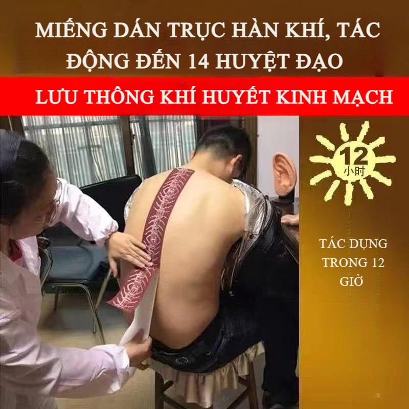 Miếng Dán Sống Lưng Trục Hàn Khí - Tác Động 14 Huyệt Đạo Hỗ trợ lưu thông khí huyết