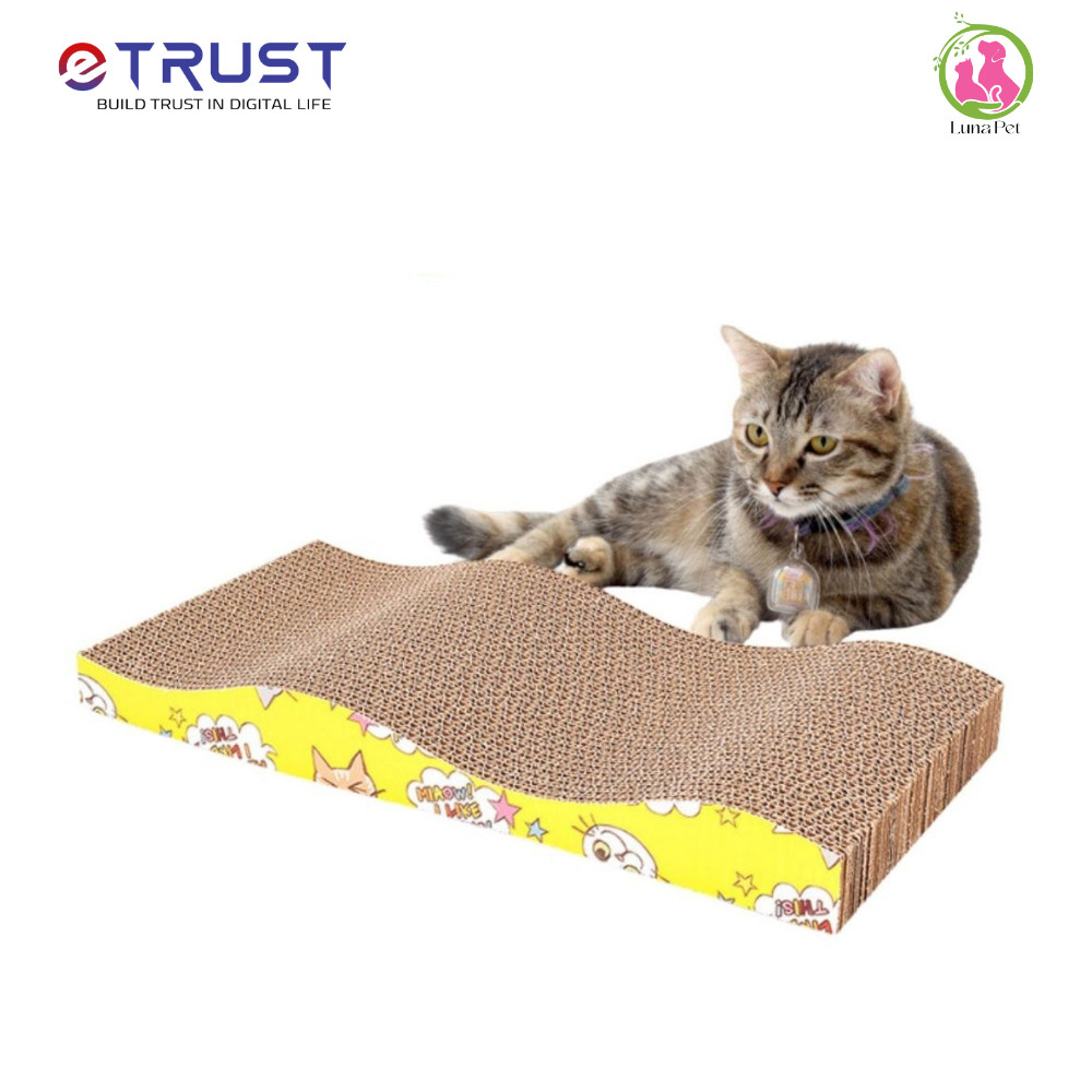 Bàn cào móng cho mèo hình sóng LunaPet CM01 45cm