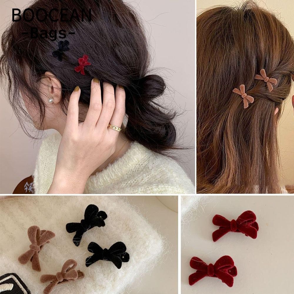 Kẹp Tóc Nơ Nơ BOOCEAN, Dụng Cụ Tạo Kiểu Tóc Nữ Nơ Mũ Nơ Kẹp Tóc Nhung, Phụ Kiện Tóc Ngọt Ngào Kẹp Tó
