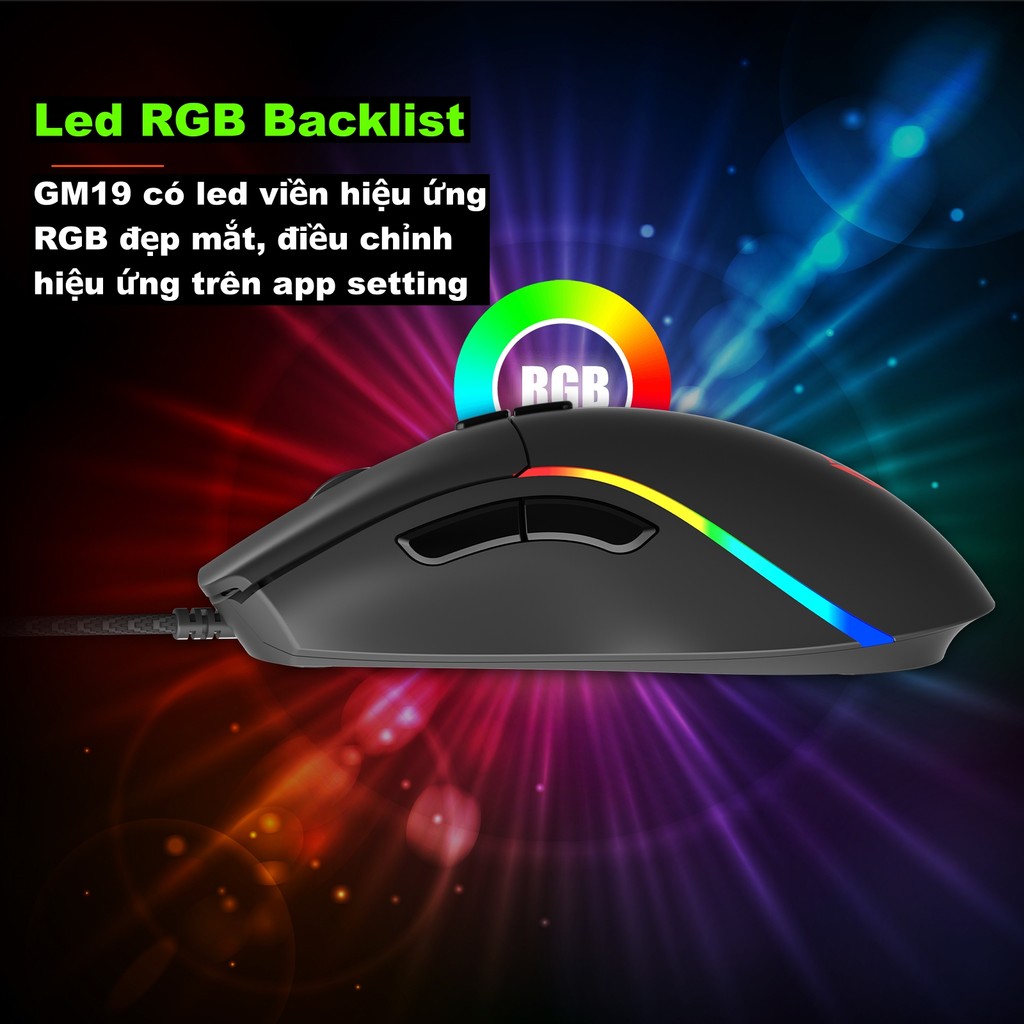 Chuột Gaming Meetion GM19 Có App Cài Macro Độ Nhạy Max 12000DPI Led RGB Tùy Chỉnh Phù Hợp Chơi Game Chuyên Nghiệp | BigBuy360 - bigbuy360.vn