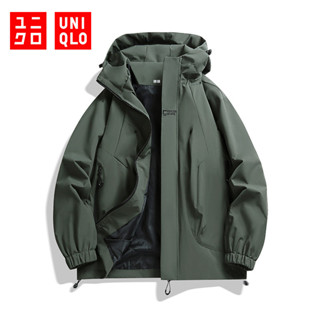  Áo khoác chống gió và chống nước ngoài trời Uniqlo Áo khoác có mũ trùm đầu thể thao thông thường Unisex 