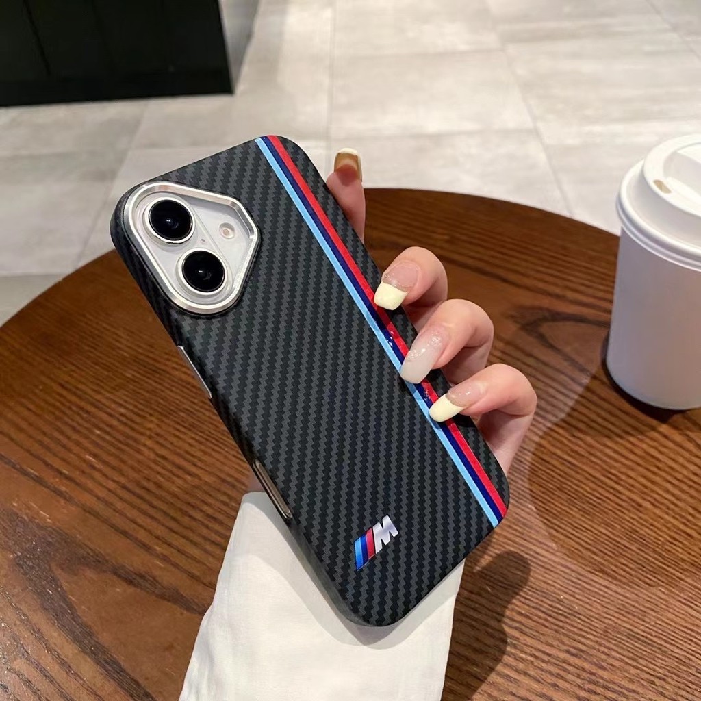 Ốp PC họa tiết Kevlar IPhone 15 Plus 13 12 15 Pro Max 14 16 Pro Max Vỏ điện thoại di động từ tính bằ