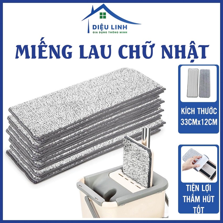 🐾POP Bông lau nhà thay thế gài 1 đầu kích thước 33x12,Bông lau nhà lau sàn kính thay thế