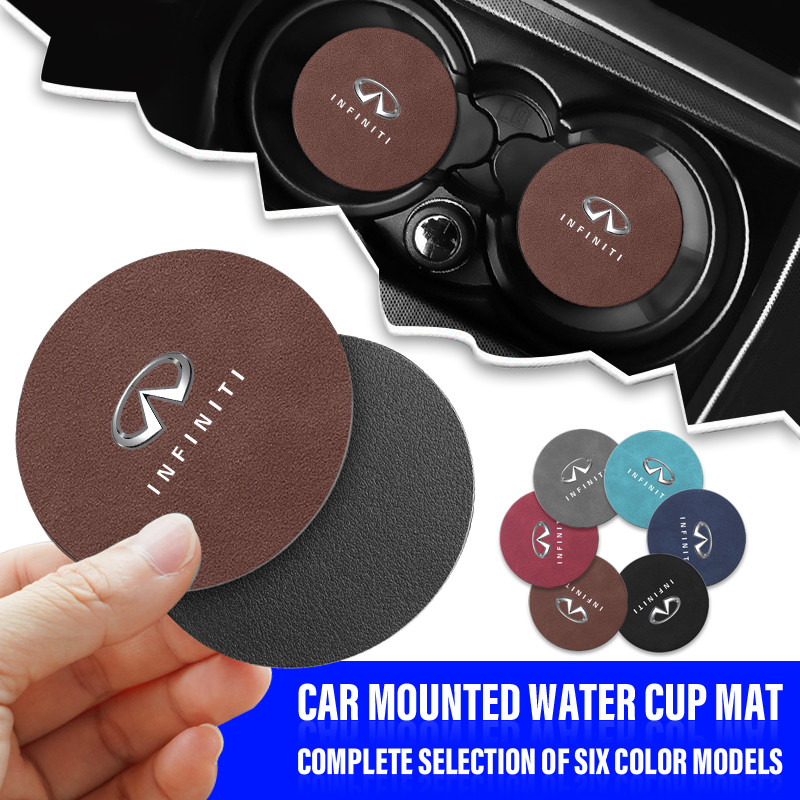 2 Chiếc Xe Chống Trơn Trượt Cốc Nước Cách Nhiệt Thảm Da Lộn Trang Trí Coaster Cho Infiniti FX35 G35 