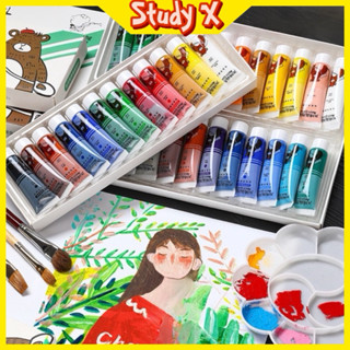 Bộ Màu Nước Dạng Tuýp Acrylic 12ML Bộ 12/24/36 MÀU Màu Tươi Sáng Thiết Kế Dễ Thương