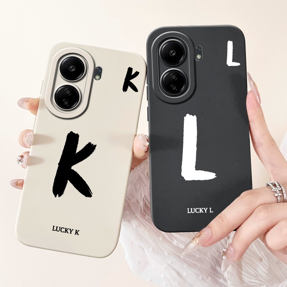 Dành Cho Xiaomi Redmi 13C 4G Ốp Lưng Chữ Dễ Thương Silicon Mềm Màu Đen Chống Sốc Ốp Lưng Cho Xiomi R