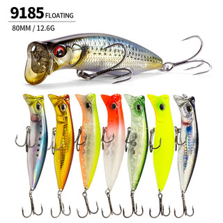 Mồi Câu Cá Sóng Leo POPPER Nổi 80MM/12.6G Bề Mặt Nước, Mồi Cứng