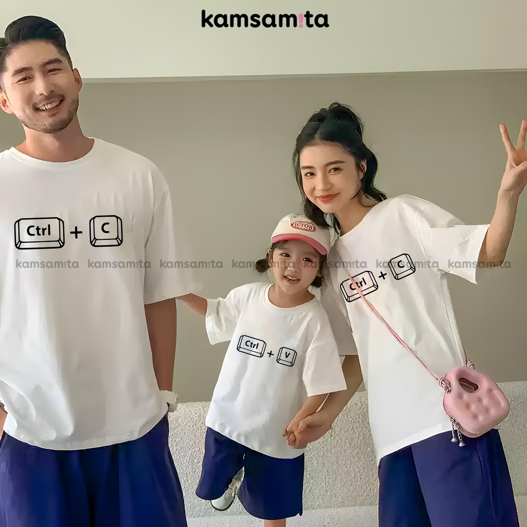[12-100kg] Áo thun cho bé và gia đình cao cấp KAMSAMITA BST Ctrl C, áo đôi ba mẹ và bé bản đặc biệt 