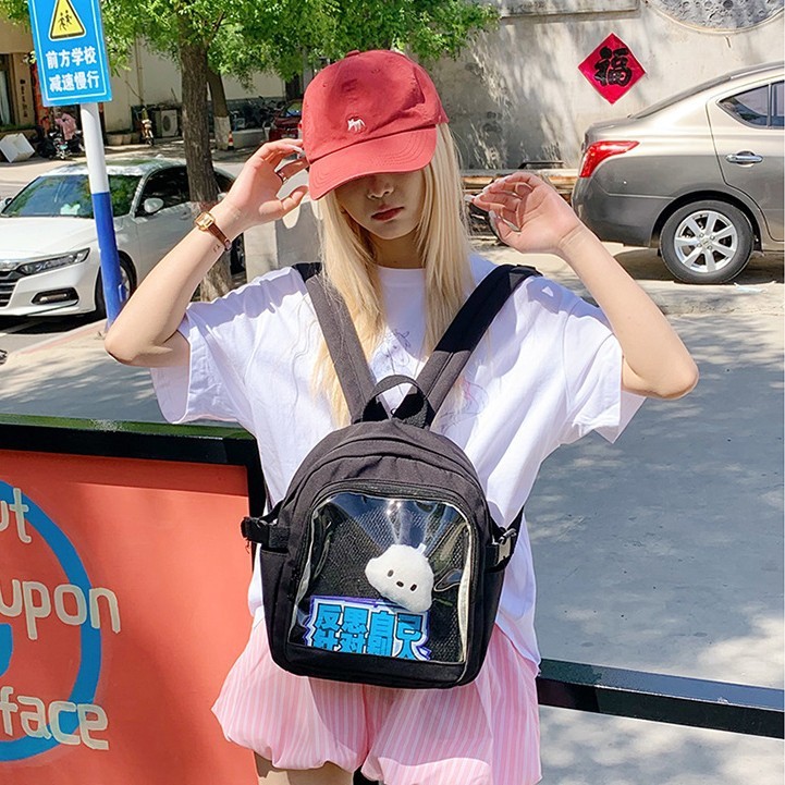 Ba lô dễ thương Nhật Bản Túi Ita Học sinh Túi đi học trong suốt Ba lô đi chơi thông thường Ba lô du 
