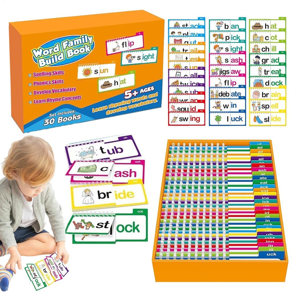 Word Family Build Book Word Family Reading and Rhymes Vocabulary Flashcards A-BC Vocabulary Cards sh