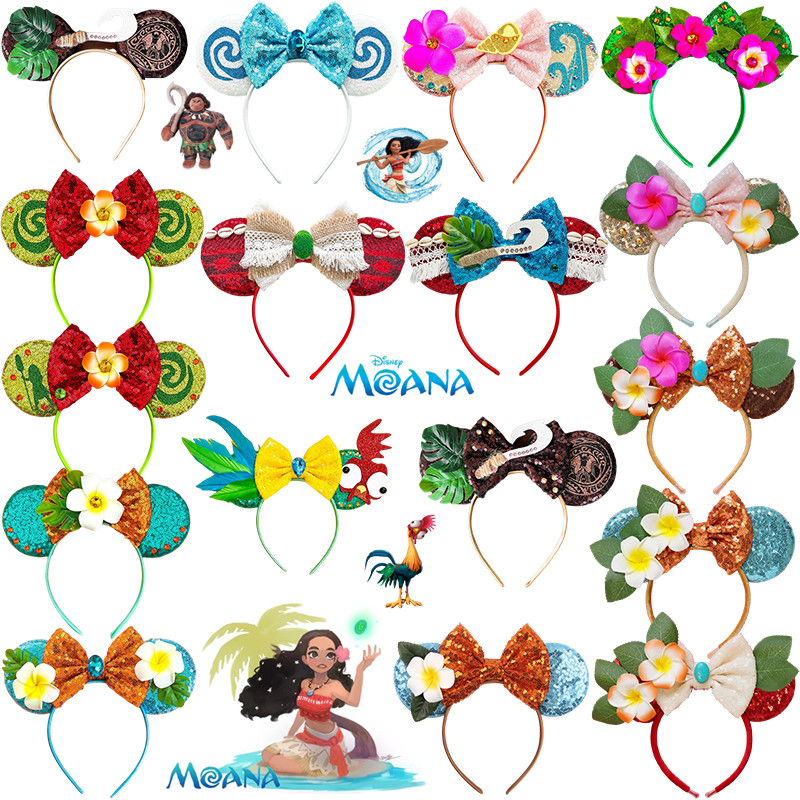 Disney Moana Băng Đô Dành Cho Nữ Móc Nơ Maui Frangipani Hoa Phụ Kiện Tóc Bé Gái Người Lớn Chuột Mick