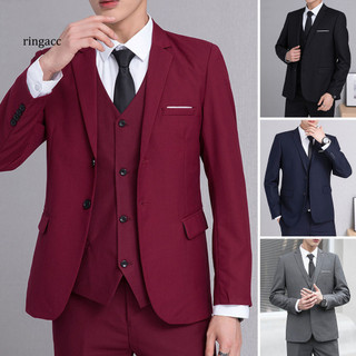 [Rc2] Bộ Đồ Nam Áo Khoác Ve Áo Dài Tay Hai Nút Phù Hợp Với Áo Khoác Màu Trơn Túi Ôm Phù Hợp Với Công Sở Áo Khoác Ngoài